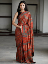 Load image into Gallery viewer, AJRAKH BLOCK PRINTED SARI
